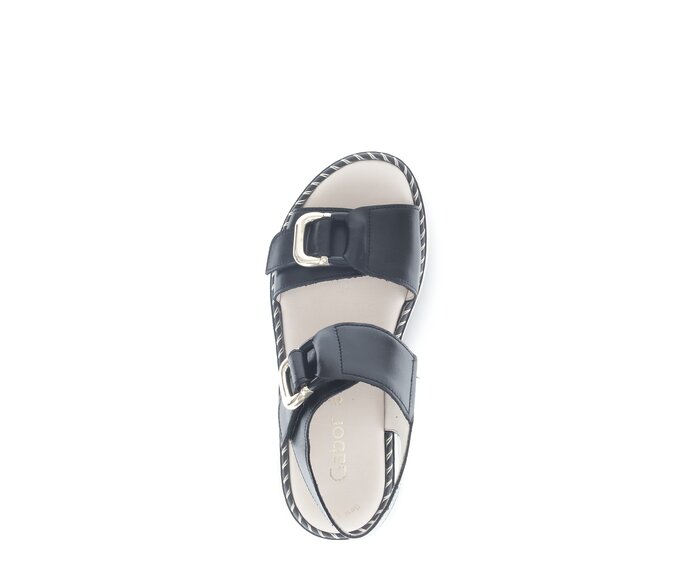 Gabor Damen  Plateau Sandale Schwarz - Glattleder