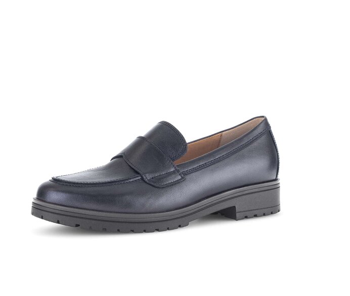 Gabor Damen  Slipper Blau - Glattleder