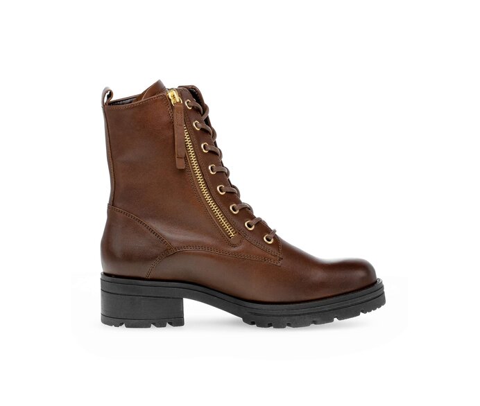 Gabor Damen  Schnürstiefelette Braun - Glattleder