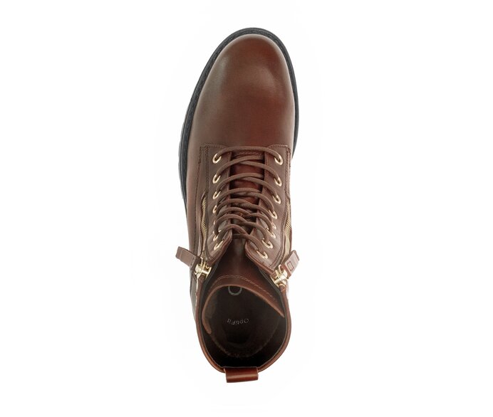 Gabor Damen  Schnürstiefelette Braun - Glattleder