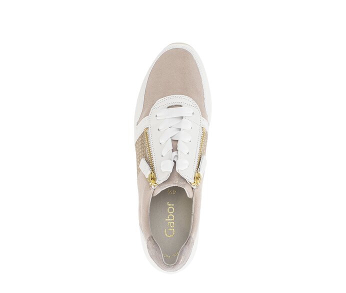 Gabor Damen  Sneaker Low Gold - Materialmix Leder