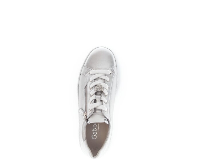 Gabor Damen  Sneaker Low Silber - Materialmix Leder