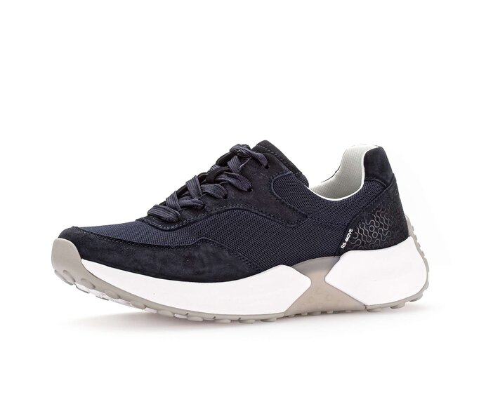 Gabor Damen  Sneaker Low Blau - Materialmix Leder/Lederimitat