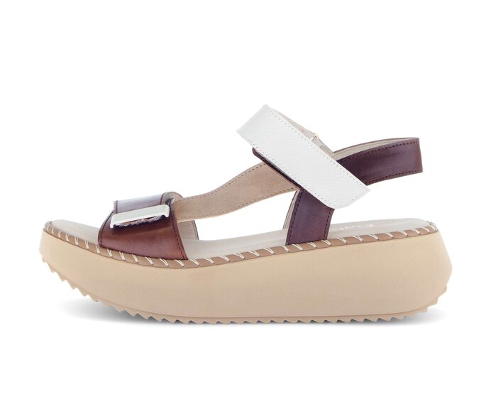 Gabor Damen Plateau Sandale Braun - Materialmix Leder