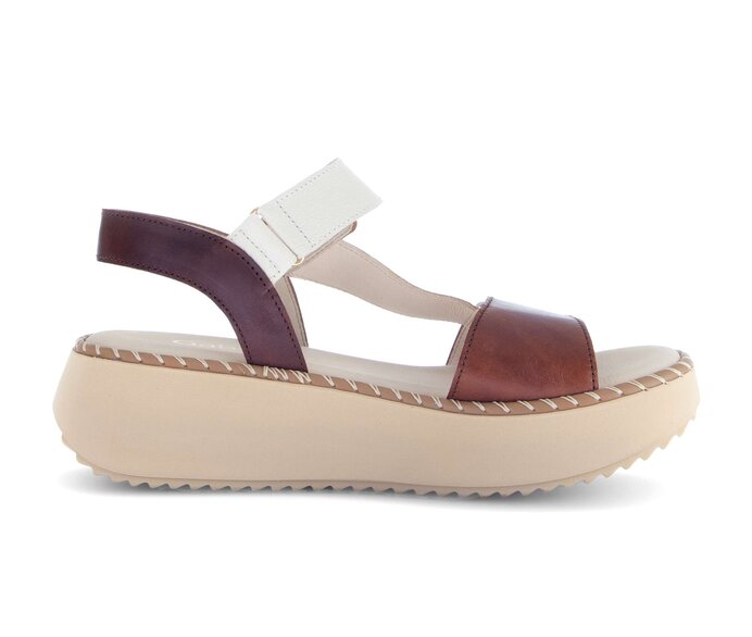 Gabor Damen  Plateau Sandale Braun - Materialmix Leder