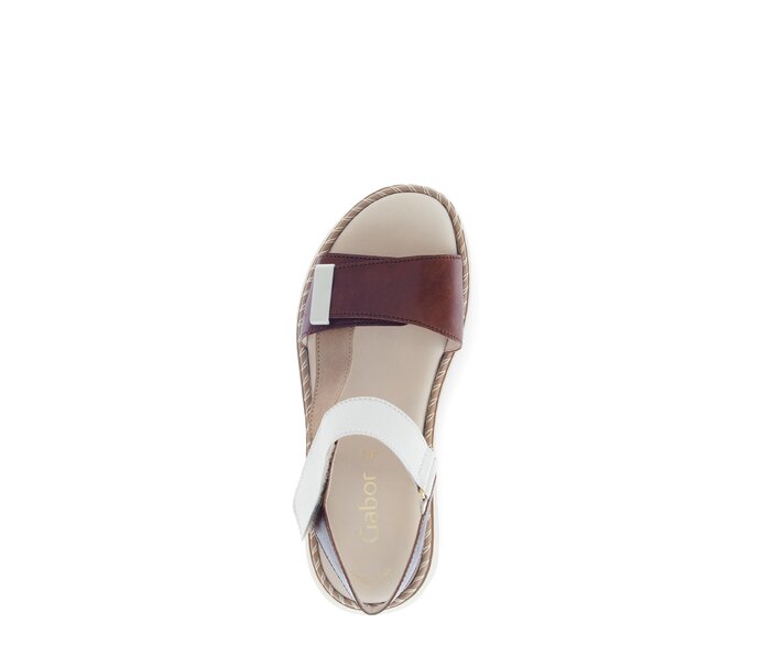Gabor Damen  Plateau Sandale Braun - Materialmix Leder
