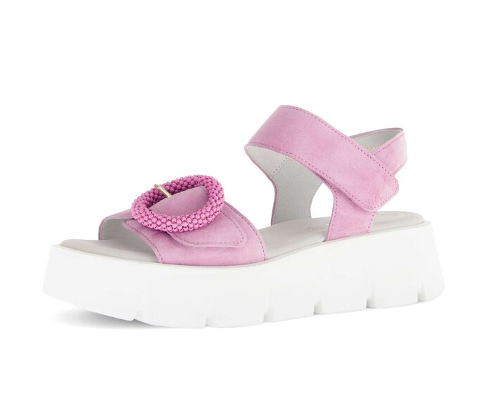 Gabor Damen  Plateau Sandale Rosa - Rauleder