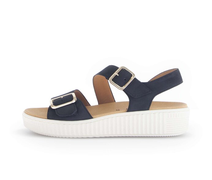 Gabor Damen Plateau Sandale Blau - Rauleder