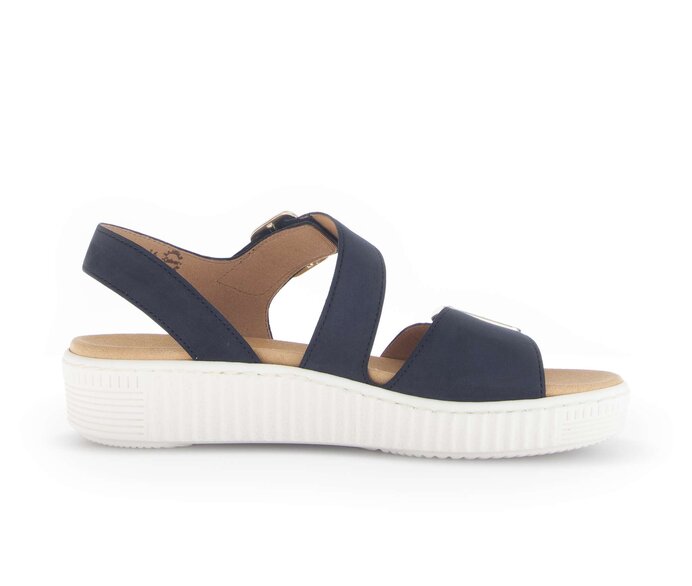 Gabor Damen  Plateau Sandale Blau - Rauleder