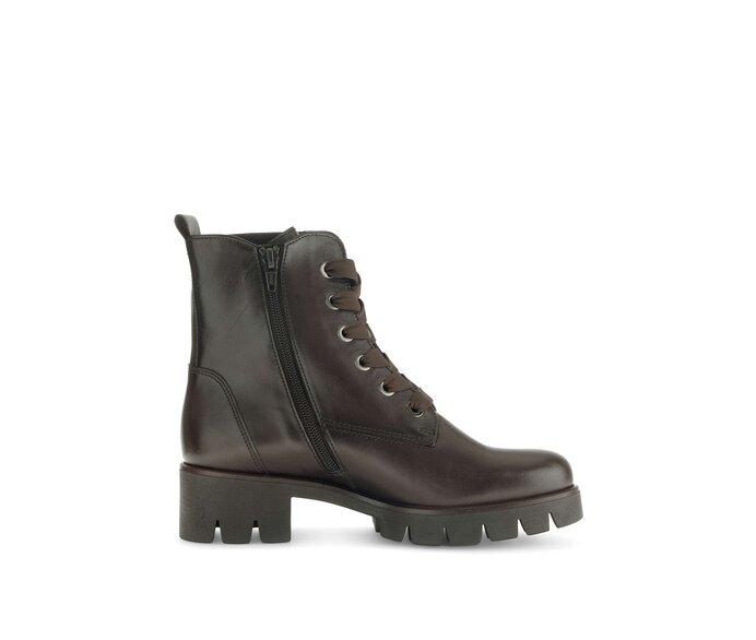 Gabor Damen  Schnürstiefelette Braun - Glattleder