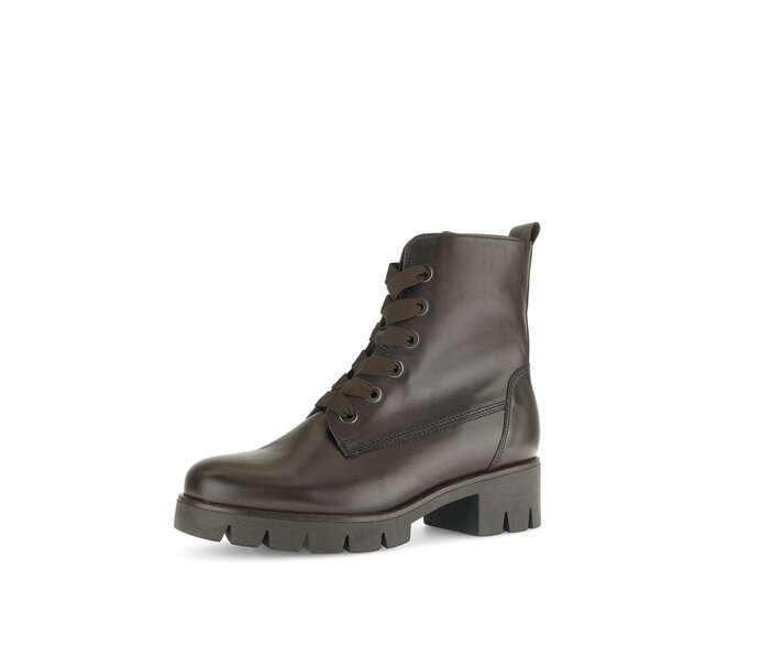 Gabor Damen  Schnürstiefelette Braun - Glattleder