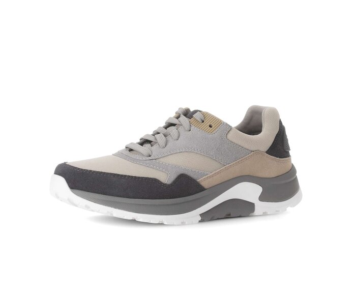 Gabor Herren Rollingsoft Sneaker Low Grau - Materialmix Leder/Textil