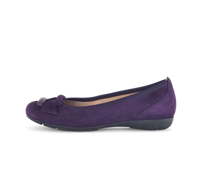 Gabor Damen Sportliche Ballerina Lila - Materialmix Leder