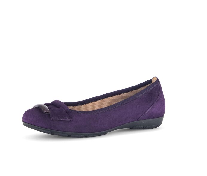 Gabor Damen  Sportliche Ballerina Lila - Materialmix Leder