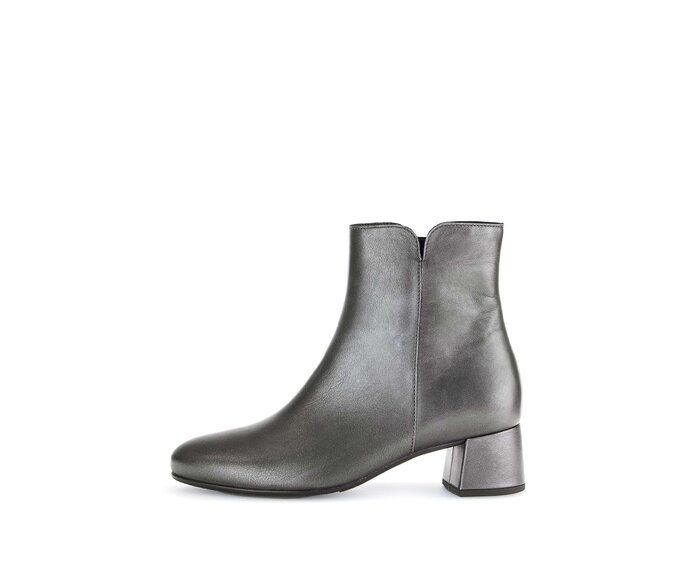 Gabor Damen Elegante Stiefelette Silber - Glattleder