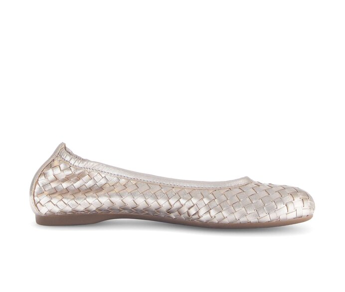 Gabor Damen  Eleganter Ballerina Gold - Effektleder