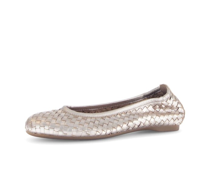 Gabor Damen  Eleganter Ballerina Gold - Effektleder