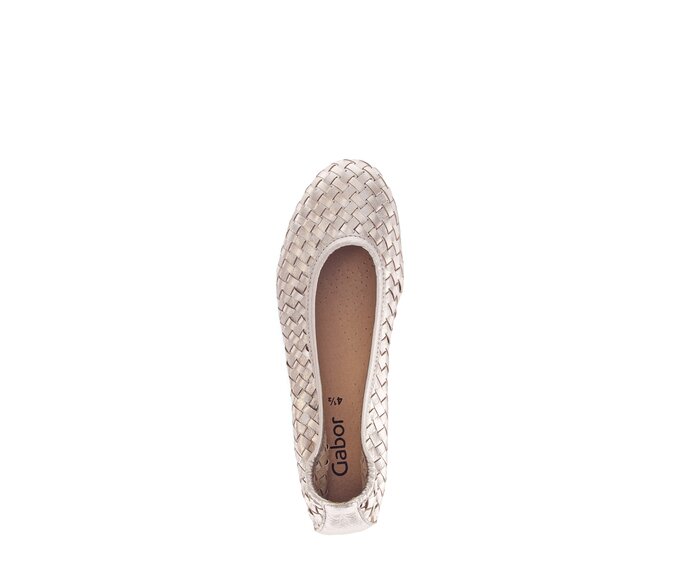 Gabor Damen  Eleganter Ballerina Gold - Effektleder