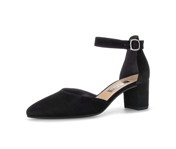 Gabor Damen  Spangenpumps Schwarz - Rauleder