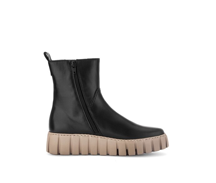 Gabor Damen  Plateau Stiefelette Schwarz - Glattleder