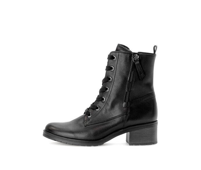 Gabor Damen Schnürstiefelette Schwarz - Glattleder