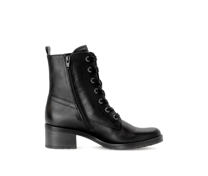 Gabor Damen  Schnürstiefelette Schwarz - Glattleder