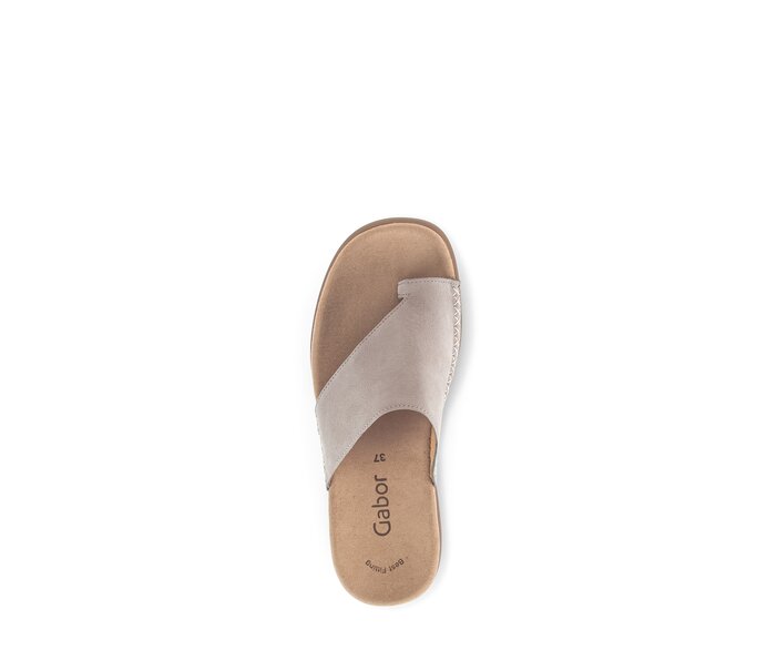 Gabor Damen  Zehentrenner Beige - Rauleder