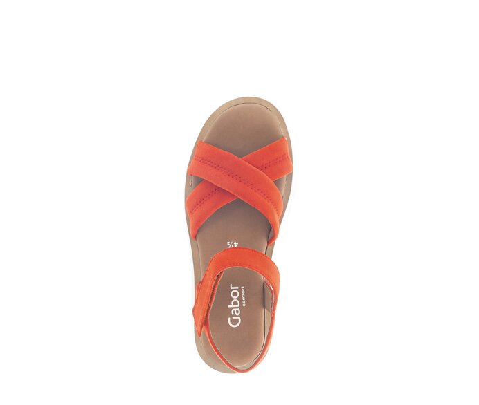 Gabor Damen  Riemchensandale Orange - Rauleder