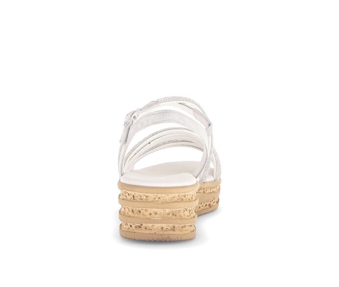 Gabor Damen  Plateau Sandale Silber - Materialmix Leder/Lederimitat