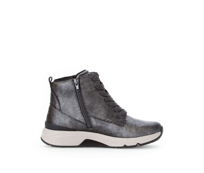 Gabor Damen  Sportliche Stiefelette Grau - Effektleder