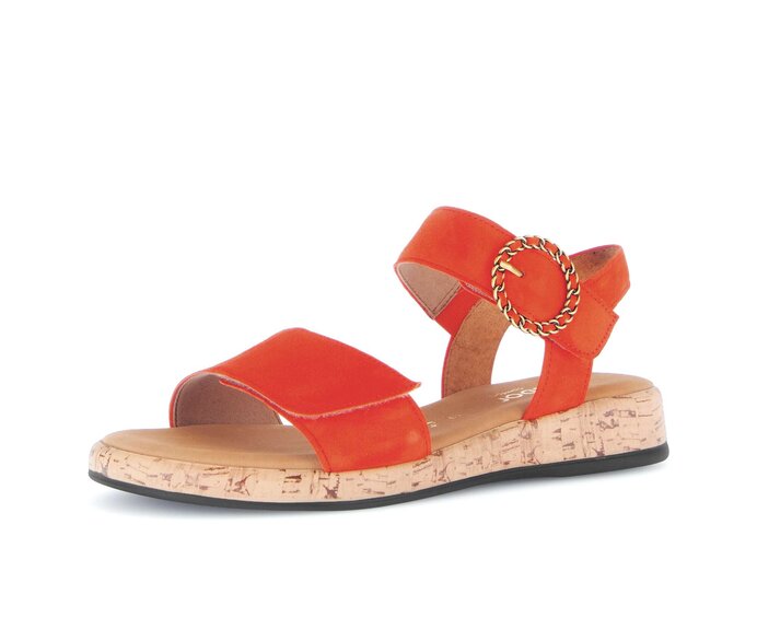 Gabor Damen  Riemchensandale Orange - Rauleder