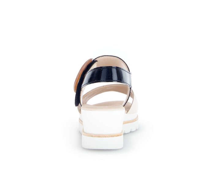 Gabor Damen  Plateau Sandale Beige - Materialmix Leder
