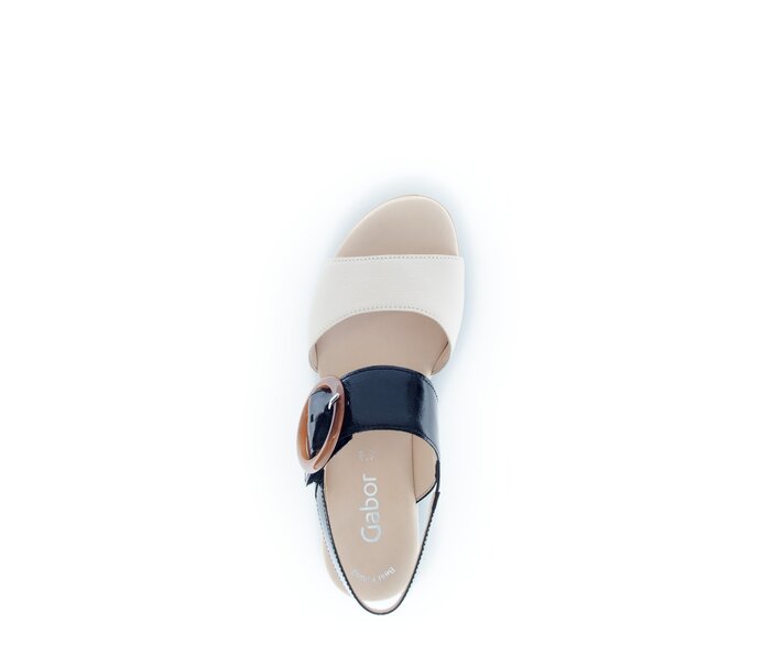 Gabor Damen  Plateau Sandale Beige - Materialmix Leder