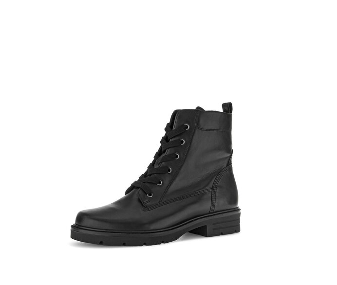 Gabor Damen  Schnürstiefelette Schwarz - Glattleder