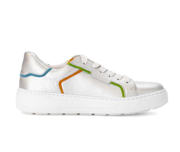 Gabor Damen  Sneaker Low Silber - Materialmix Leder