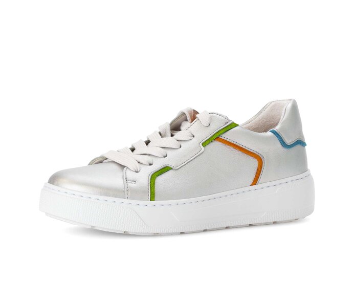 Gabor Damen  Sneaker Low Silber - Materialmix Leder