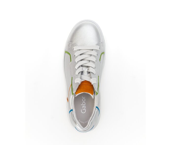 Gabor Damen  Sneaker Low Silber - Materialmix Leder