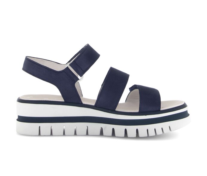 Gabor Damen  Plateau Sandale Blau - Rauleder