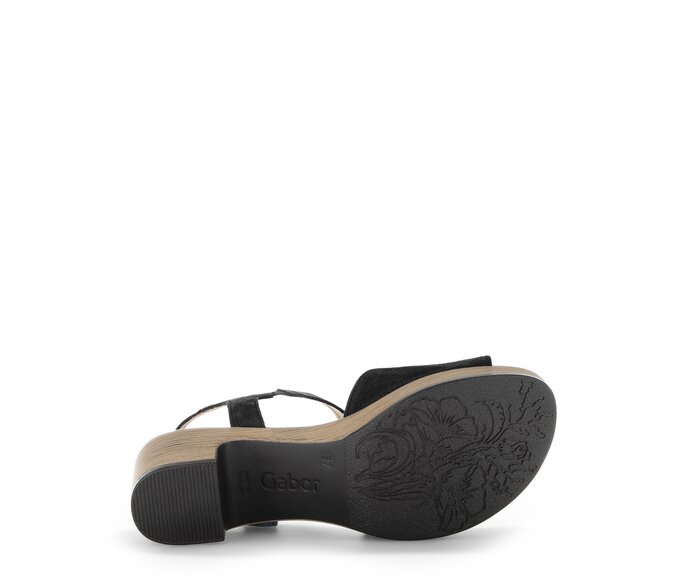 Gabor Damen  Plateau Sandale Schwarz - Glattleder