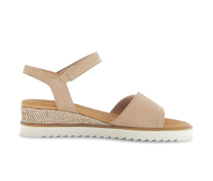Gabor Damen  Riemchensandale Beige - Rauleder