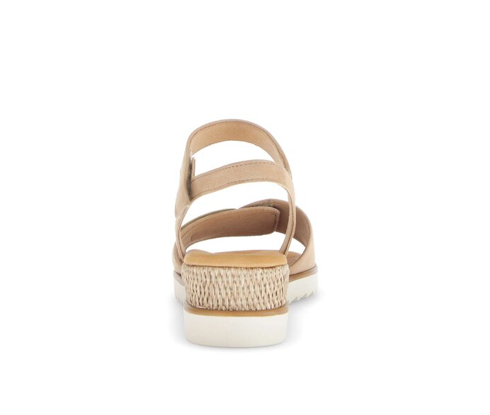 Gabor Damen  Riemchensandale Beige - Rauleder