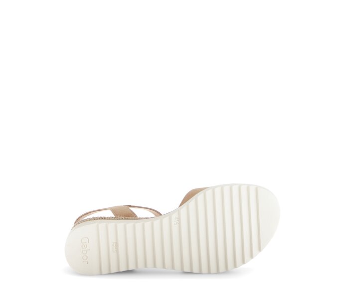 Gabor Damen  Riemchensandale Beige - Rauleder