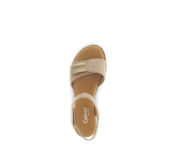 Gabor Damen  Riemchensandale Beige - Rauleder