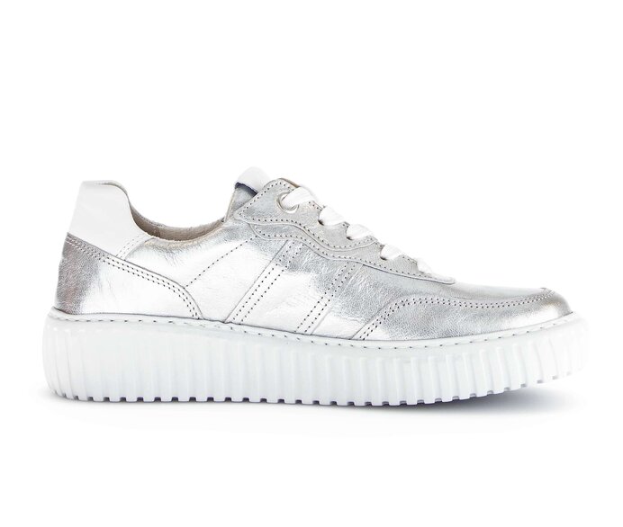 Gabor Damen  Sneaker Low Silber - Materialmix Leder
