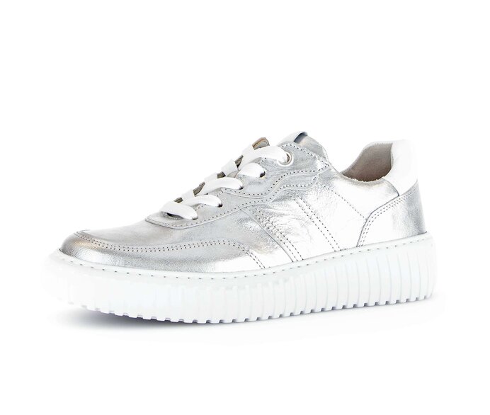 Gabor Damen  Sneaker Low Silber - Materialmix Leder