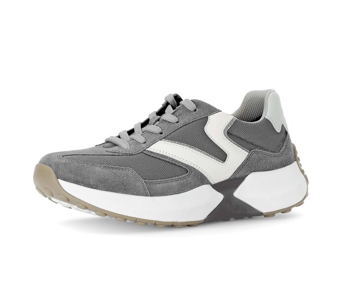 Gabor Damen  Sneaker Low Grau - Materialmix Leder/Lederimitat