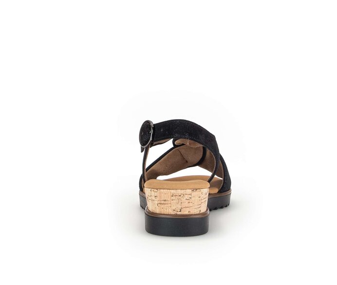 Gabor Damen  Keilsandalette Schwarz - Effektleder
