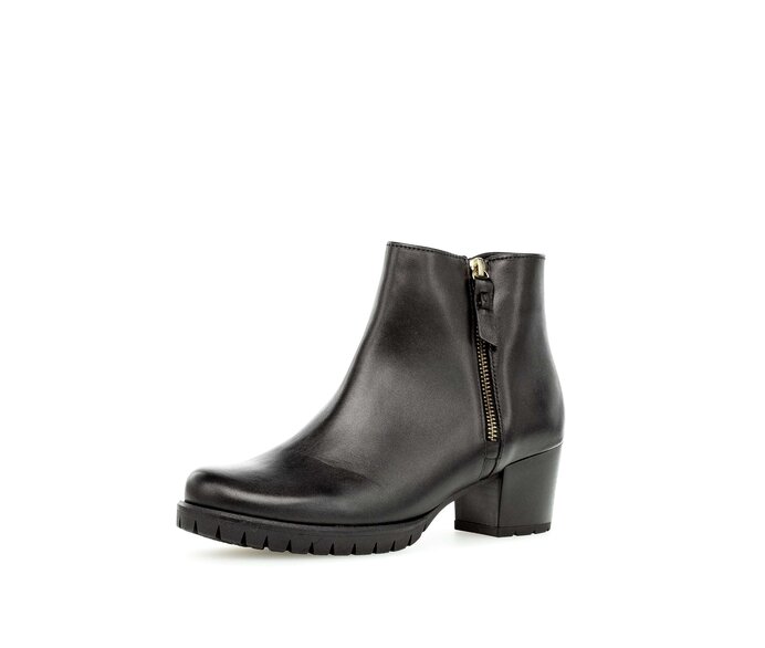Gabor Damen  Sportliche Stiefelette Schwarz - Glattleder