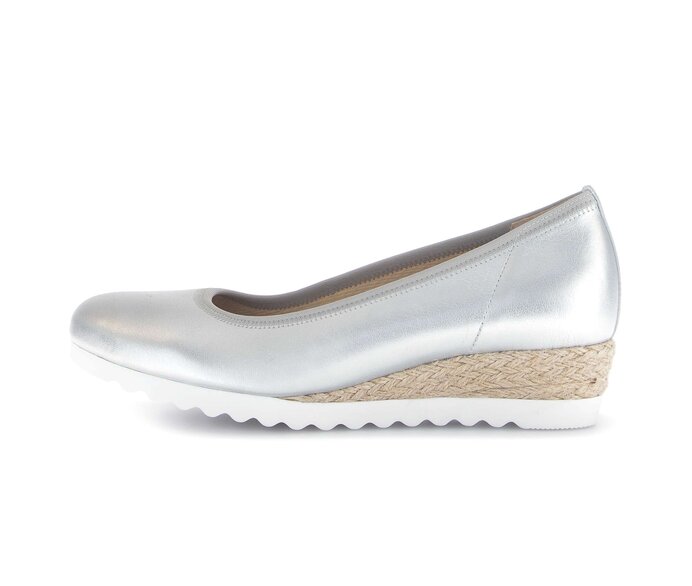 Gabor Damen Keilpumps Silber - Effektleder