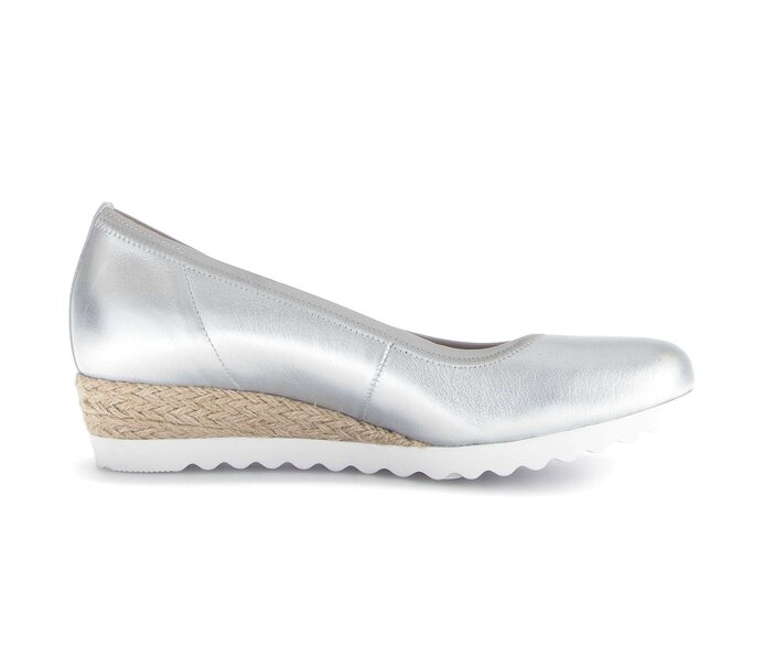 Gabor Damen  Keilpumps Silber - Effektleder